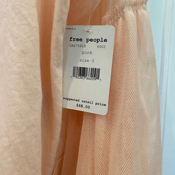 Free People Still Got It Mesh Bell Sleeve Top pink - Picture 4 of 7